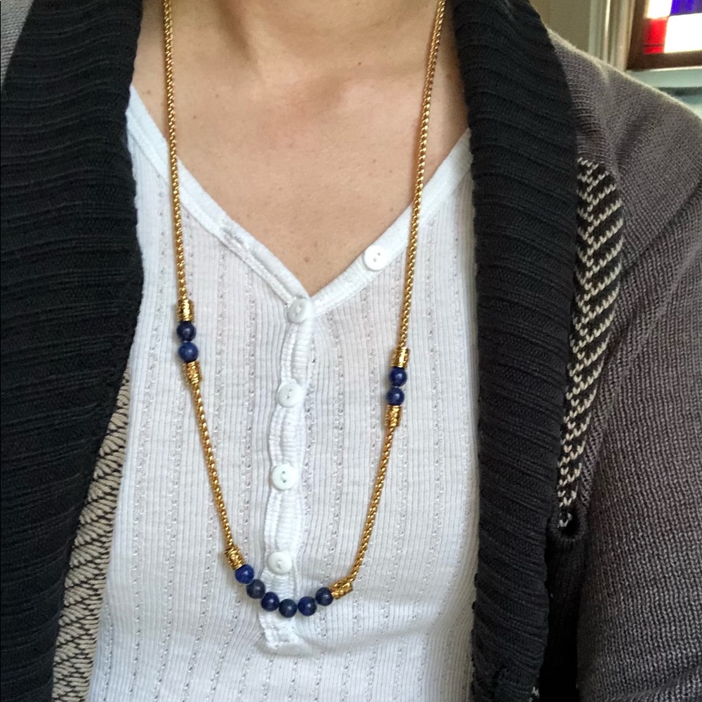 Jackie Jacqueline Kennedy replica lapis necklace